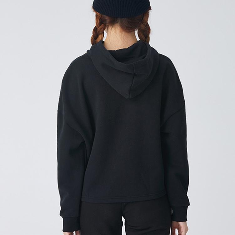 Puma Velvet Fleece-Lined Hooded Pullover Sweatshirt Women Tops Black 587148-01