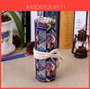 Ethnic Style Colored Geometric Pattern Pencil Canvas Storage Bag For Artists And Students