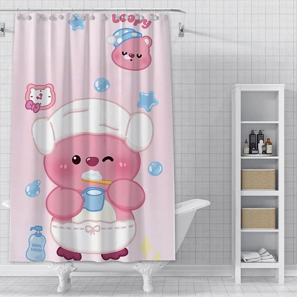 Shower Cute anime Loopys Curtain Waterproof Polyester Fabric Paint Colorful Bath Curtains Home Bathroom Decor Curtain With Hook