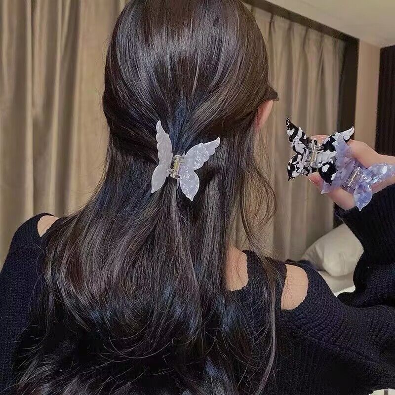 New Vintage Acetate Butterfly Hair Claw Ponytail Clip Barrettes Sweet Fairy Irregular Bow Hair Clip Crab Hairpins Women Hair Accessories Headwear