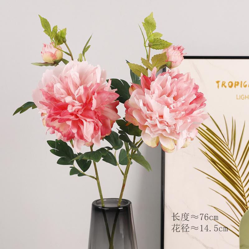Peony simulation bouquet, indoor home decoration Western rose fake flower Foreign peony