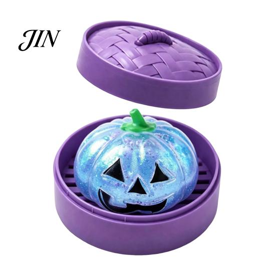 Dumpling Squeeze Toy Halloween Stress Relief Toy, Pumpkin Ghost Steamed Bun Anxiety Sensory Ball Fidget Party Favors Calming