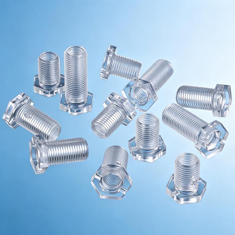 Transparent Acrylic M10 Hexagonal Hollow Screw with Fine Thread