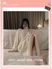 Cozy Coral Fleece Long Nightdress - Large Size Warm Winter Pajamas with Plush Velvet