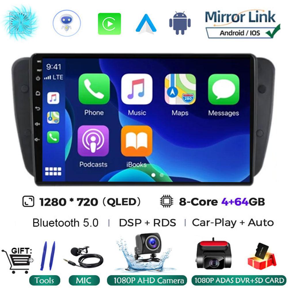 Android 14 Car Radio For Seat Ibiza 6j 2009 - 2012 Multimedia Video Player QLED Touch Screen GPS Navigation Carplay Auto Stereo