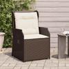 Garden Bench Set 2 pcs Brown Poly Rattan