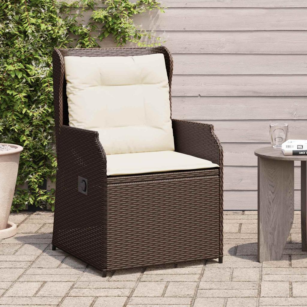 Garden Bench Set 2 pcs Brown Poly Rattan