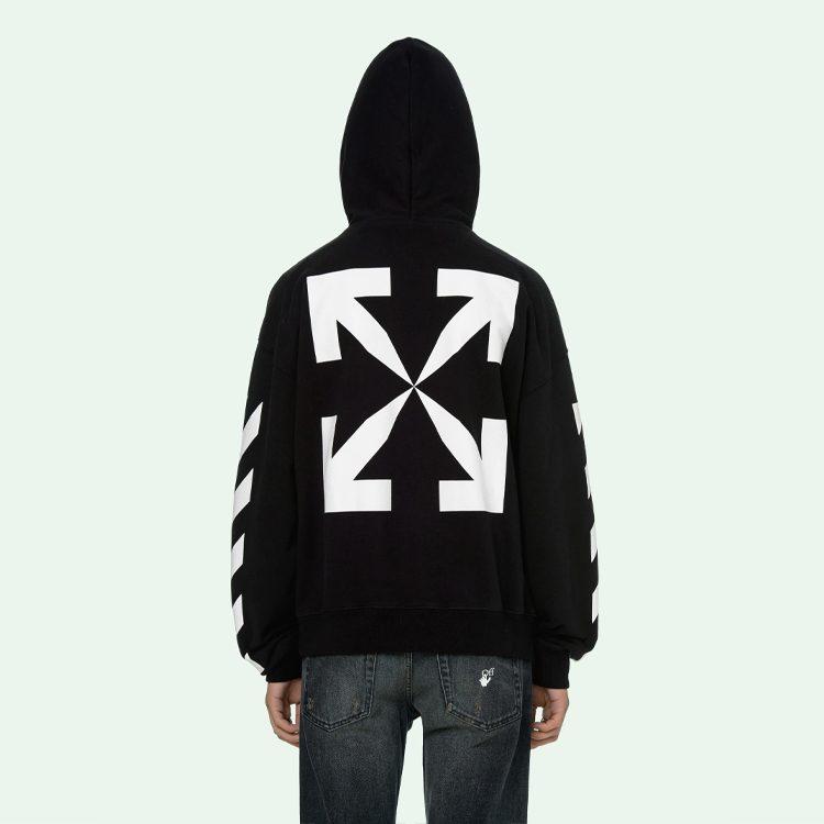 Sudadera con capucha de fotografía de la Mona Lisa OFF WHITE OMBB037R21FLE0011001