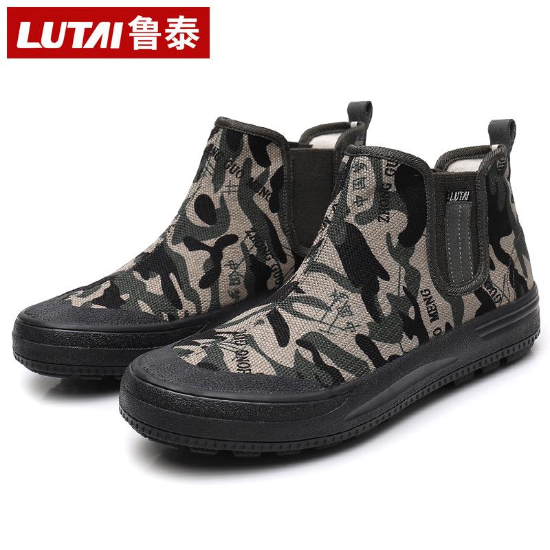 Autumn labor insurance shoes construction site shoes labor shoes liberation shoes military shoes lightweight wear-resistant high-top thickened oak