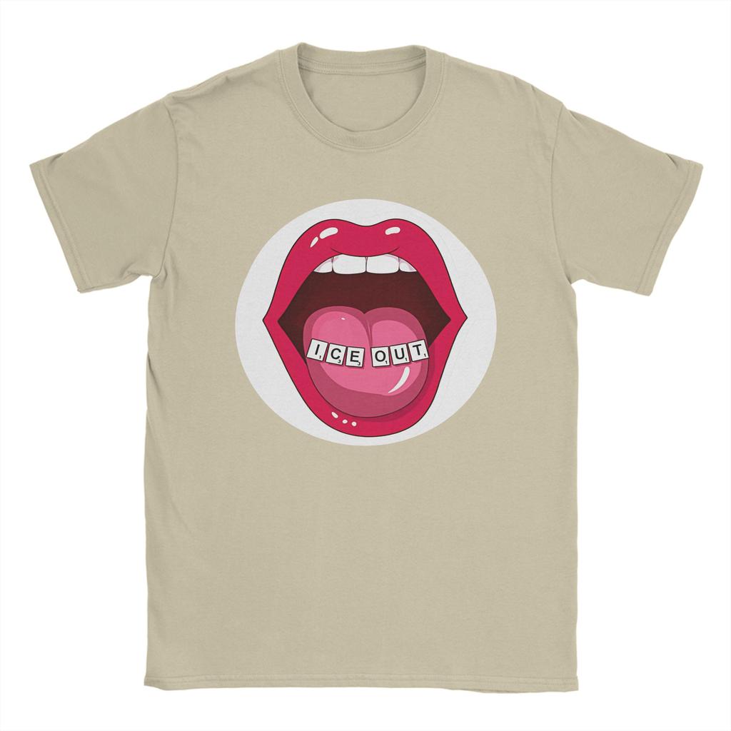 Ice Out Lip Unisex T Shirt Fun Tees Short Sleeve Crew Neck TShirt Pure Cotton XL XL XL Tops