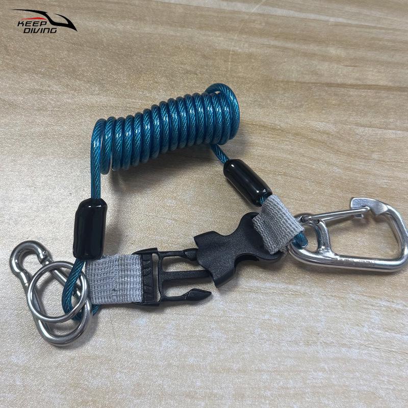 Stainless Steel Retractable Diving Camera Lanyard with Anti-Loss Spring Hook SSA-FDS21