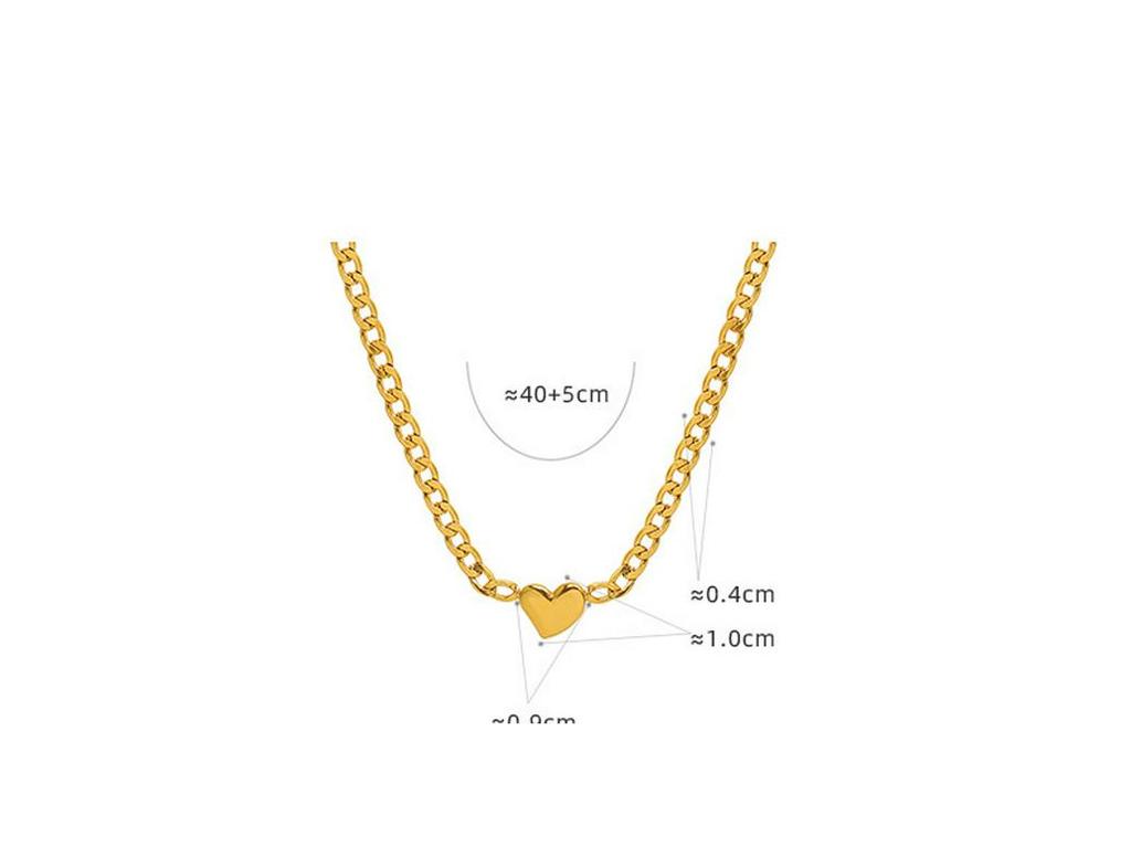 18K Gold Clavicle Chain Pendant Necklace - Trendy European & American Titanium Steel Jewelry for Women
