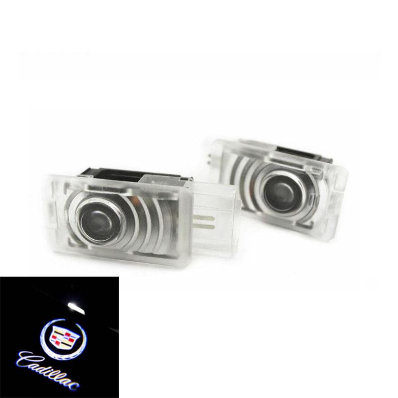 Car Led 2pcs Door Step Welcome Projector Courtesy Shadow Light For Cadillac