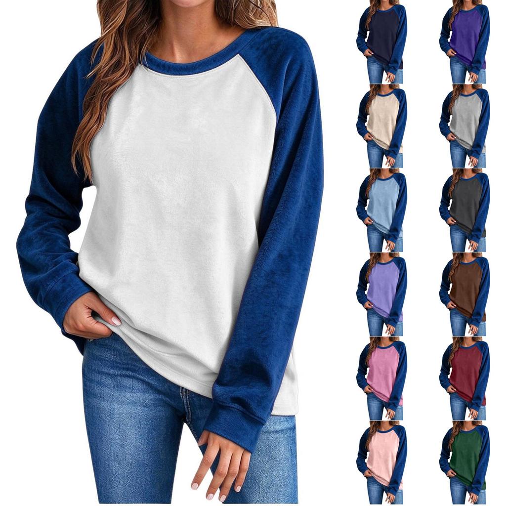Women's Velvet Color Block Top