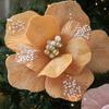 24CM Künstliche Weihnachtssternblume Pailletten Glitzer Weihnachts-Glitzerblume Funkelnd DIY Weihnachtsblume Weihnachtsdekoration