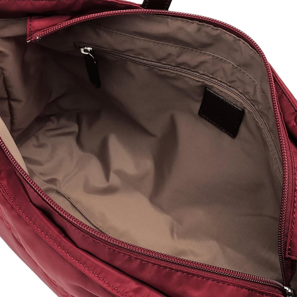 U by Ungaro Broderie Tote Made of Nylon and Cowhide Leather with Embroidered Logo and Quilted A4 Size Shoulder Zipper Multiple Made In Bordeaux Bag,