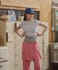 Okkitteu Layered Wrap Skirt Pants Pink