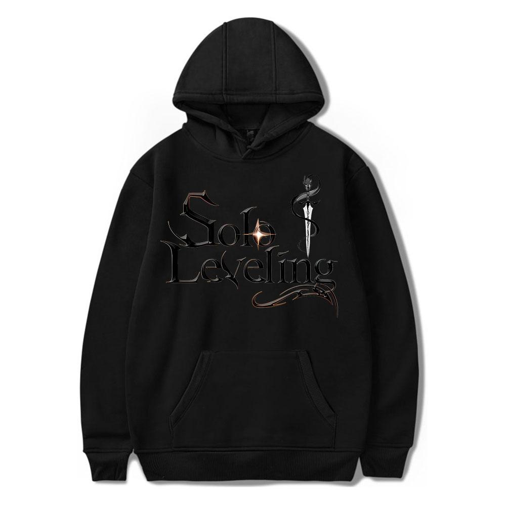 Solo Leveling Letter Print Streetwear Men Women Manga Hoodies Casual Loose Pullover Harajuku Unisex Sweatshirt Tops