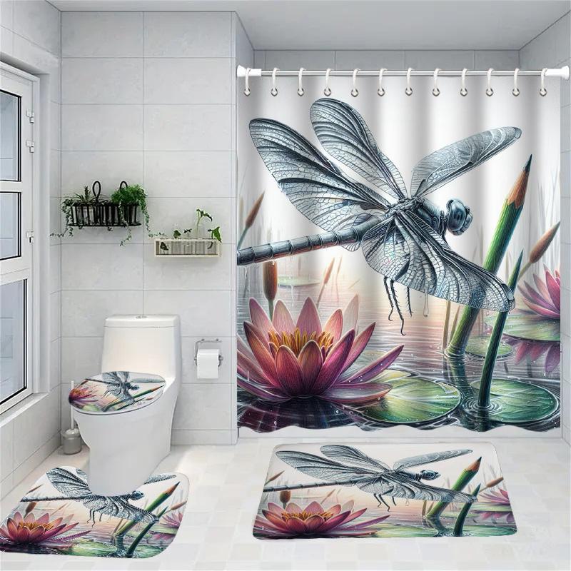 

Animal Floral Shower Curtain Simple Bath Sets Waterproof Non-Slip Bathroom Rug Toilet U With 12 Hooks Home Deco Free Ship Eye W60H190(CM)-1 Pcs