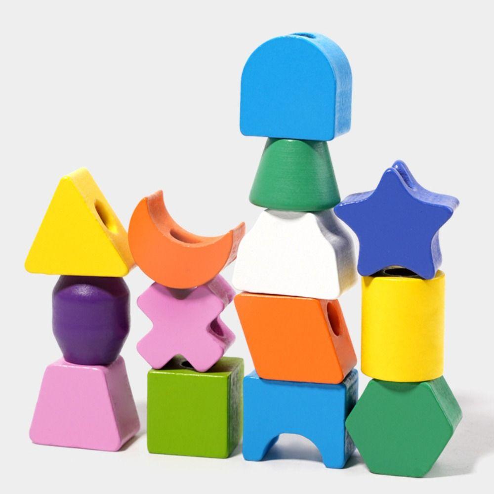 Geometric Shape Matching Board Game Montessori Matching Building Blocks Baby Toy  Kindergarten Kids