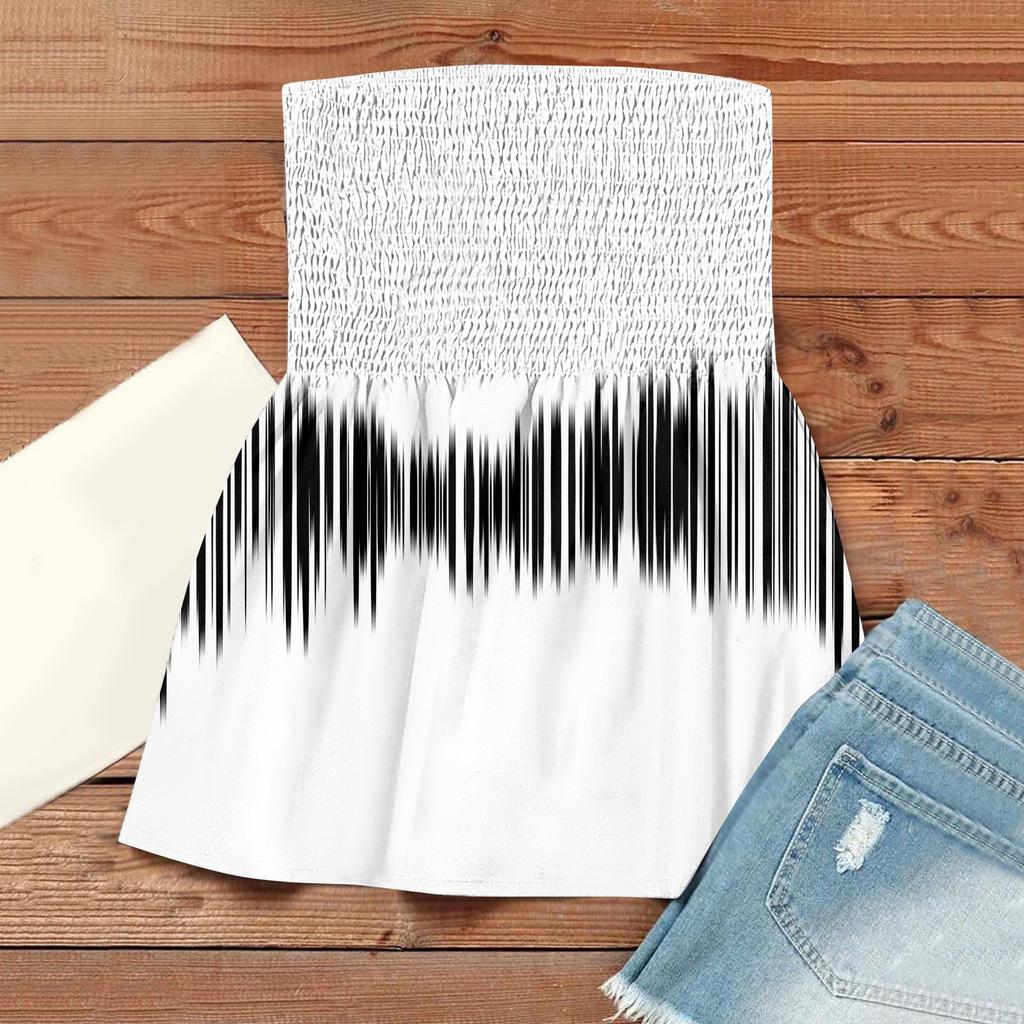 Tube Tops For Women,Cute Sexy Off Shoulder Print Sleeveless T-Shirt