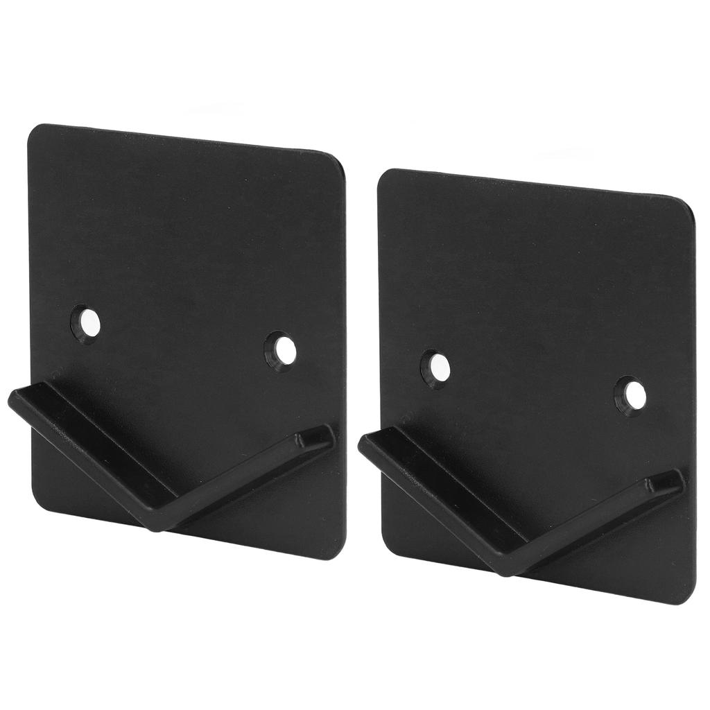 2Pcs Shower Curtain Rod Holder Square End Wall Mount Retainer Bathroom Accessories Black