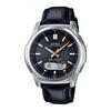 10x Puntos Casio Waveceptor WVA-M630L Reloj Solar para Hombre Radio Correa de Cuero Negro Dorado Digital Regalo Cumpleaños Carga Elegante Simple Analógico