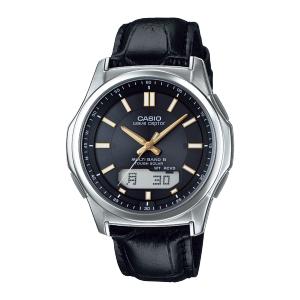 10x Points Casio Waveceptor WVA-M630L Solar Watch Mens Radio Leather Band Black Gold Digital Gift Present Birthday Charging Stylish Simple Analog