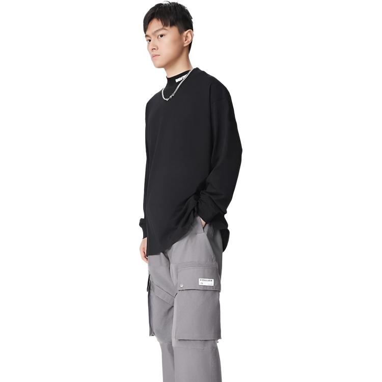 Li-Ning Badfive Basketball Series Casual Breathable Loose Long-Sleeve T-Shirt Men Tops Black AHSR759-4