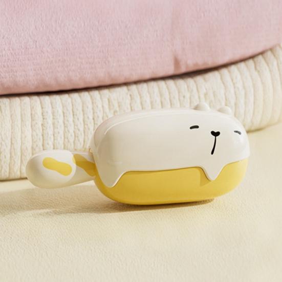 Lint Roller with Integrated Storage Box Cartoon Cat Design No Damage Pet Hair Lint Pilling Remover Reusable Cleaning Tool