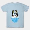 Men Black Print T-shirt Penguine Love No-Cut Transfer Paper Print Cotton Tshirt
