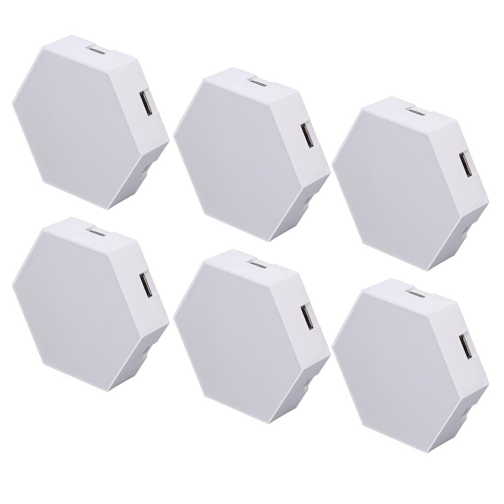 6 Set RGB LED Hex Wall Light Kit 13 Colors 3 Dynamic Modes Remote Control Hex Wall Light USB Powered