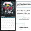 Calendar 2025-2026 Wall - Wall Calendar 2025-2026, Jul. 2025 - Dec. 2026, 12" X 24" (Open), 18 Monthly Wall Calendar, Unruled Block - Motivational