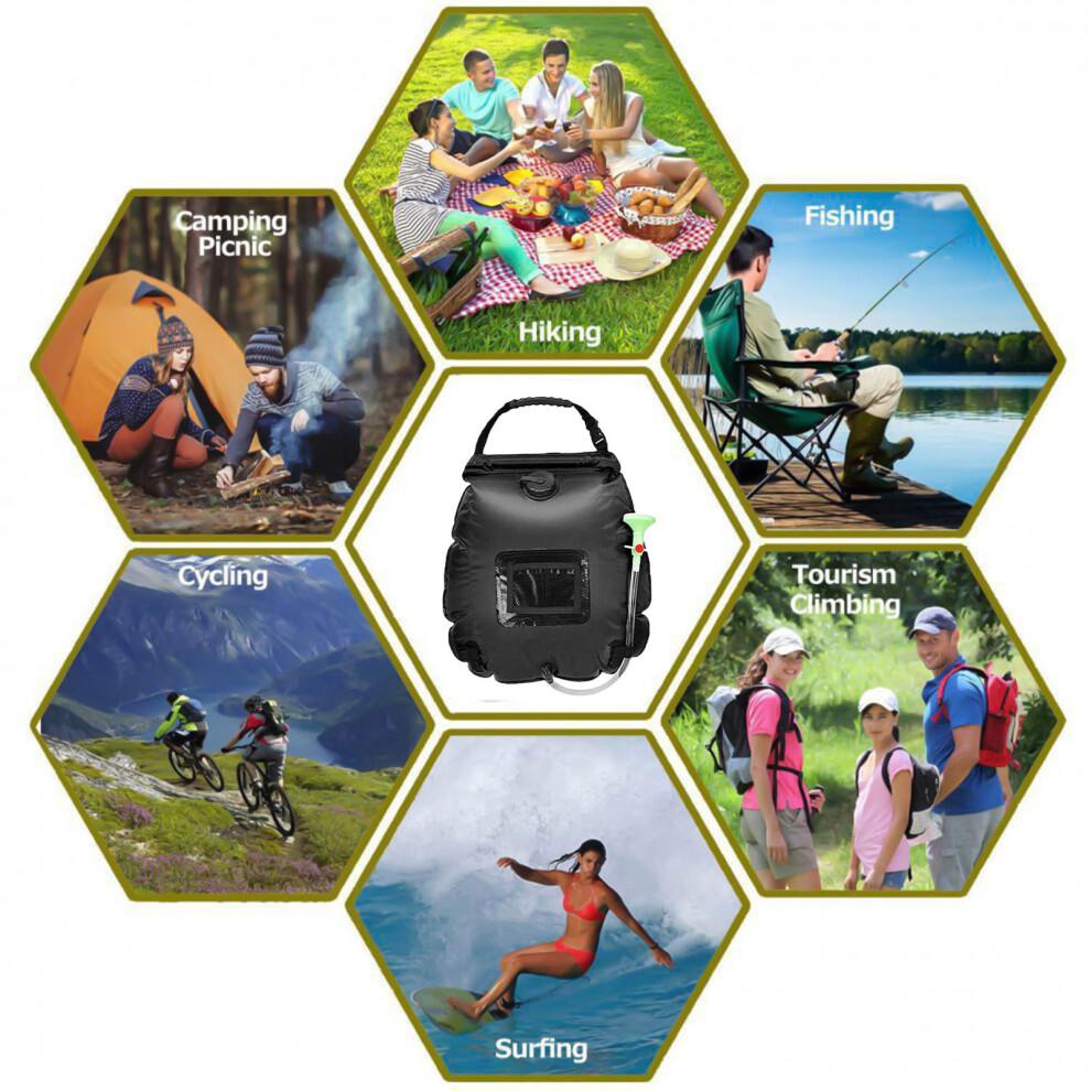 20L Solar Shower Bag – Large Capacity for Camping, Eco-Friendly Solar Heating, Compatible with Outdoor Use