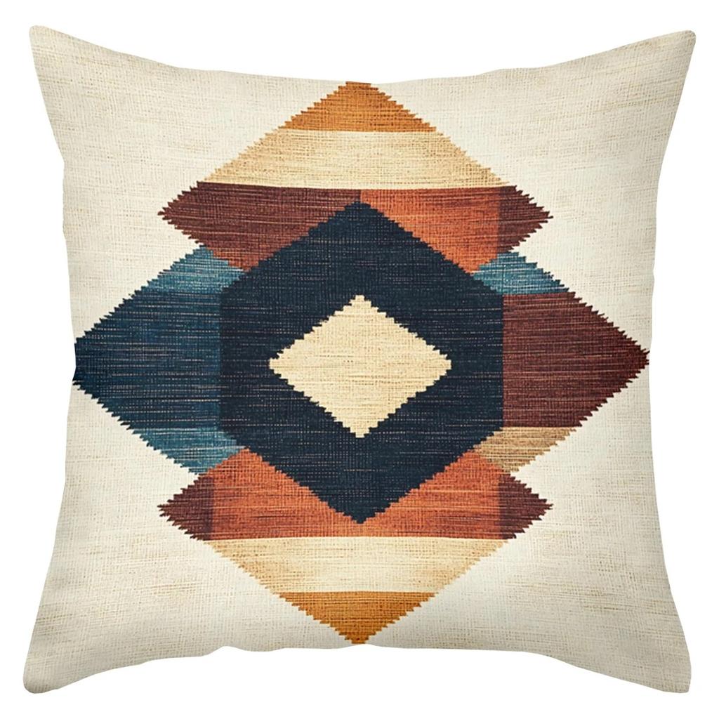Böhmische Kilim-Muster Kissenhülle Doppelseitiger 2D-Druck Rustikale Kissenhülle Zuhause Wohnzimmer Schlafzimmer Sofa Warme Atmosphäre Dekor Geschenk