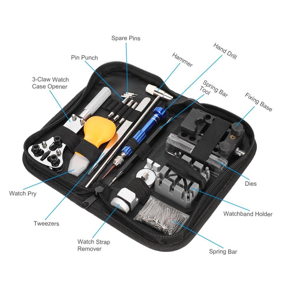 122Pcs Black Watch Tool Set 20.7 * 10cm Watch Strap Adjustment Tool For Electronic Watch
