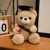 Children's Teddy Bear Doll Doctor Hat Design Plush Toy for Birthday Gift Polyester PP Cotton Mesh Embroidered Stress Relief