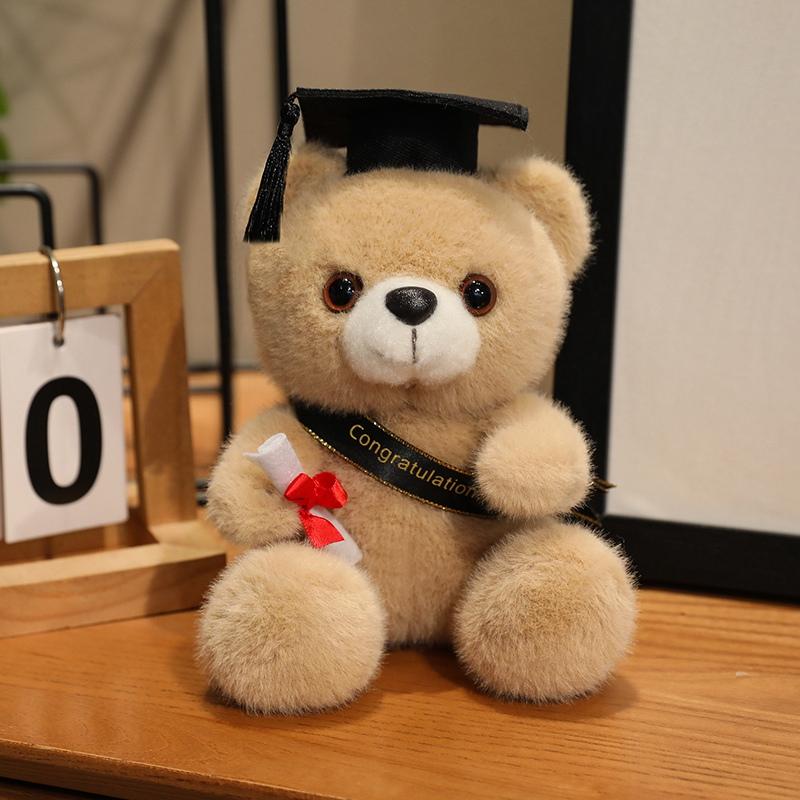 Children's Teddy Bear Doll Doctor Hat Design Plush Toy for Birthday Gift Polyester PP Cotton Mesh Embroidered Stress Relief