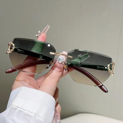 Randlose Vintage Sonnenbrille Mew Mode Farbverlauf Luxusmarke Design Gläser Damen Trendig Stilvoll Dekoration Sonnenbrillen