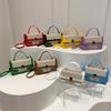 NEW Luxury Designer Lock Straw and PU Leather Patchwork Women's Handbag Retro Crossbody Bag Flap Tote
