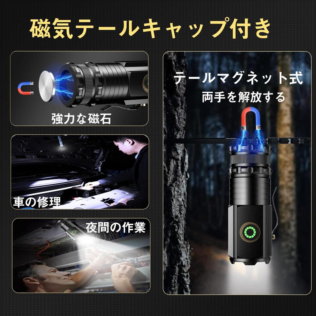 LED Flashlight for Enhanced Handheld High Brightness 2500 USB 5 Lighting Mini Aluminum 2M Drop IPX68 Disaster Outdoor Security Power Disaster