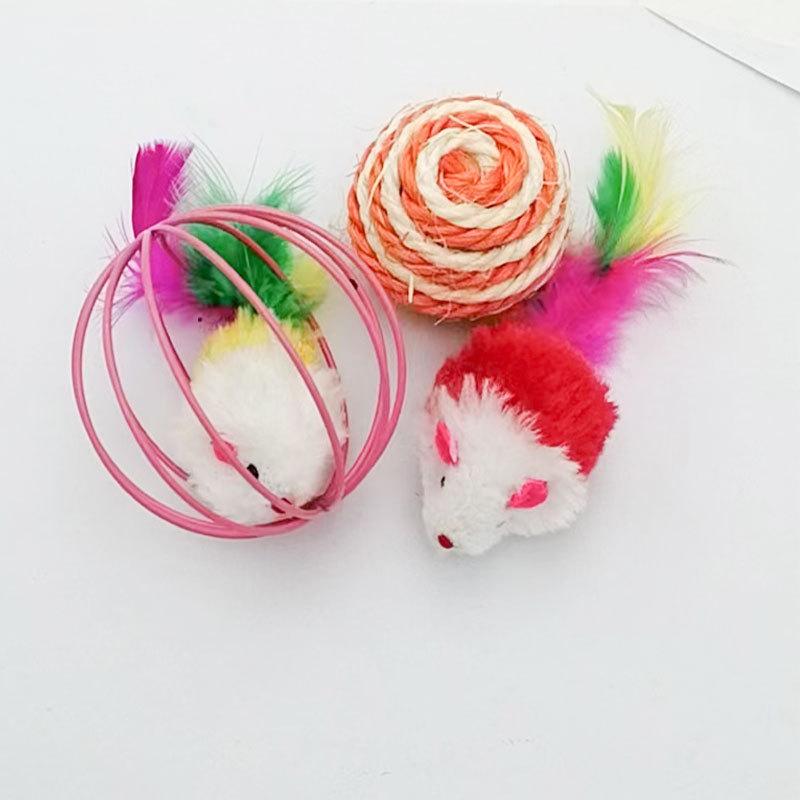 Zabawki dla kota z sizalu, Patyczki do zabawy dla kota, Tkane, Do gryzienia, Odporne na zużycie kulki-zabawki, Zabawne, Interaktywne i Przyciągające kota artykuły dla zwierząt