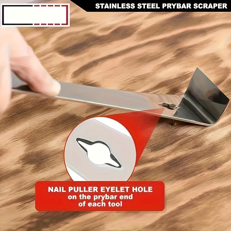 2pcs Stainless Steel Pry Bar Set with Sharp Straight Edges and 90° Corners, Large Flat Pry Bars for Carpentry and Beehive Maintenance, Carpentry Tools