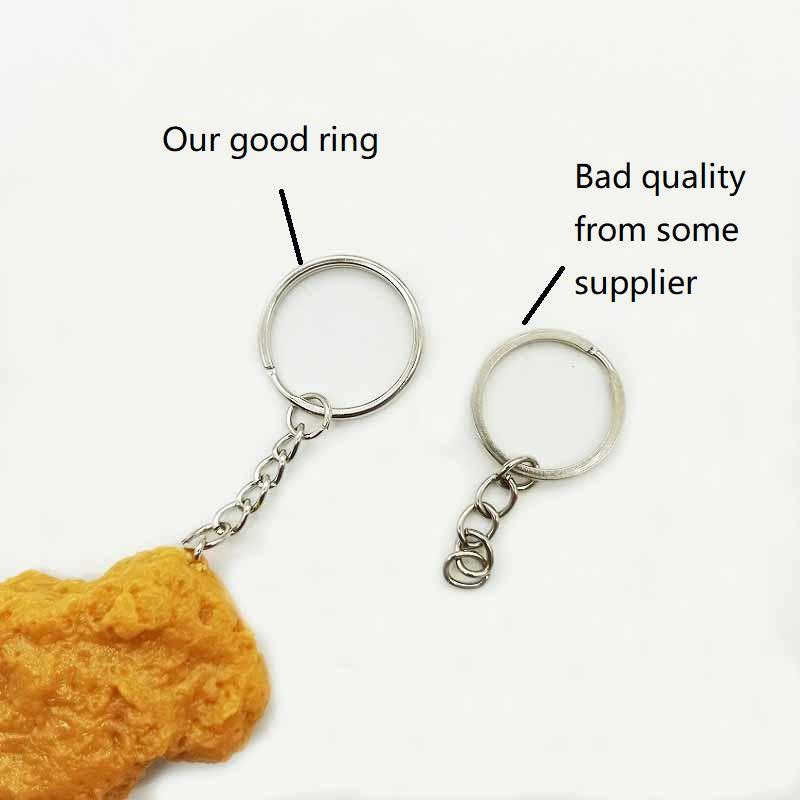 Simulation Fried Chicken Nugget Food Keychain Realistic Fake Chicken Hamburger Chips Bread Key Chain Bag Pendant Keyring