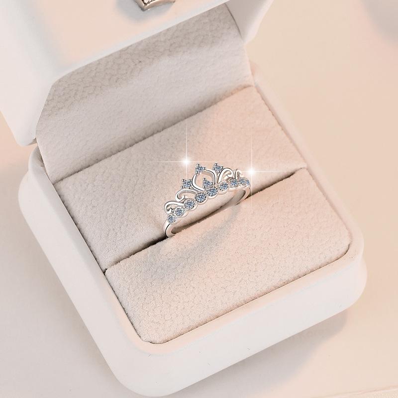 Jewelry Vintage Crown Shape S925 Sterling Silver GRA Certificate Full VVS1 Moissanite Stackable Ring Wedding for Women