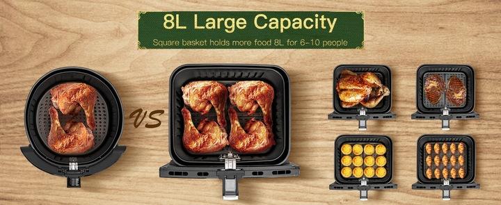 Frytkownica Beztłuszczowa 8L 1700W Frytownica Airfryer Xxl Aigostar Joy