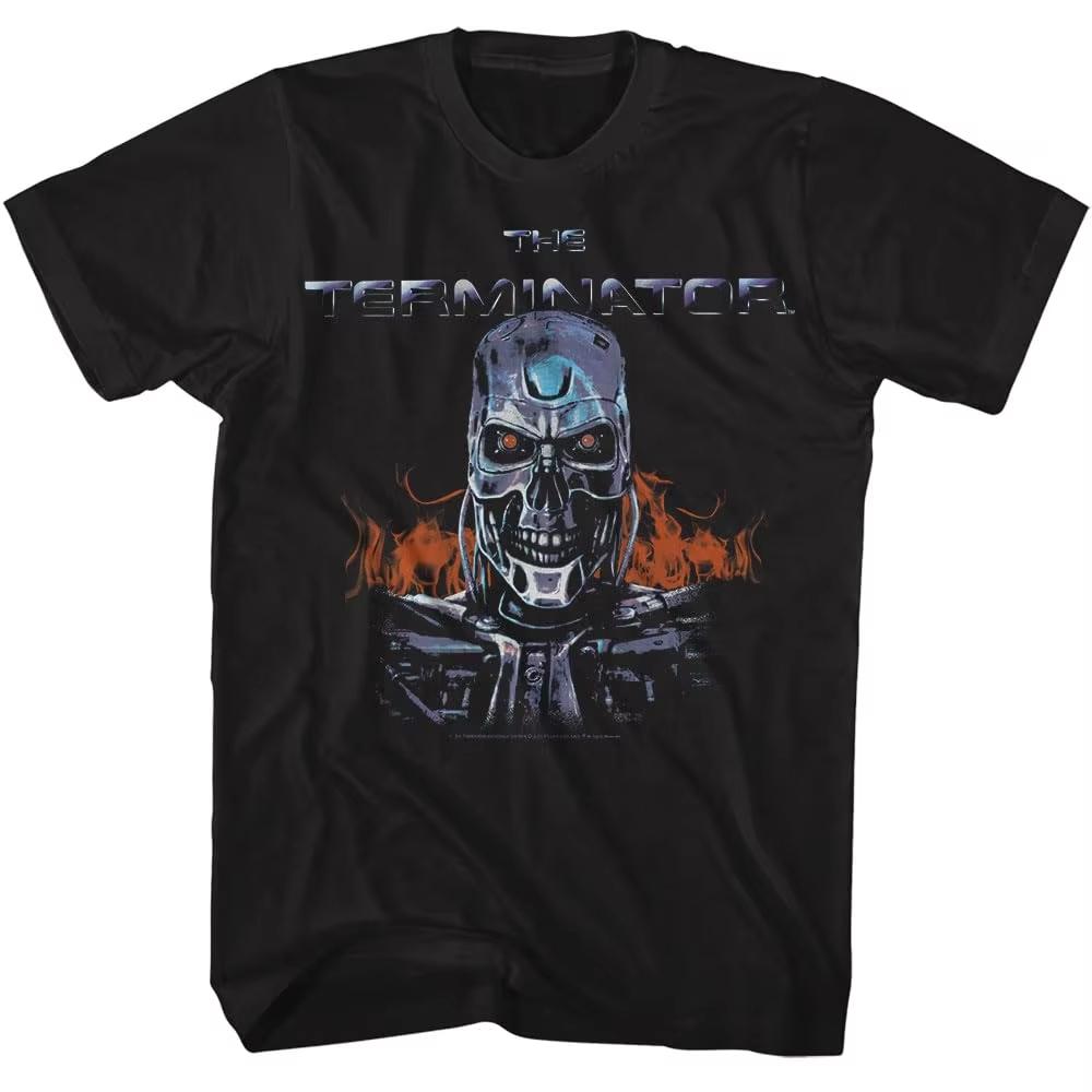Unisex Sommer Terminator T-Shirt Retro Sci-Fi Actionfilm Muster Kurzarm Lässig Übergroßes Unisex T-Shirt Streetwear Baumwolle