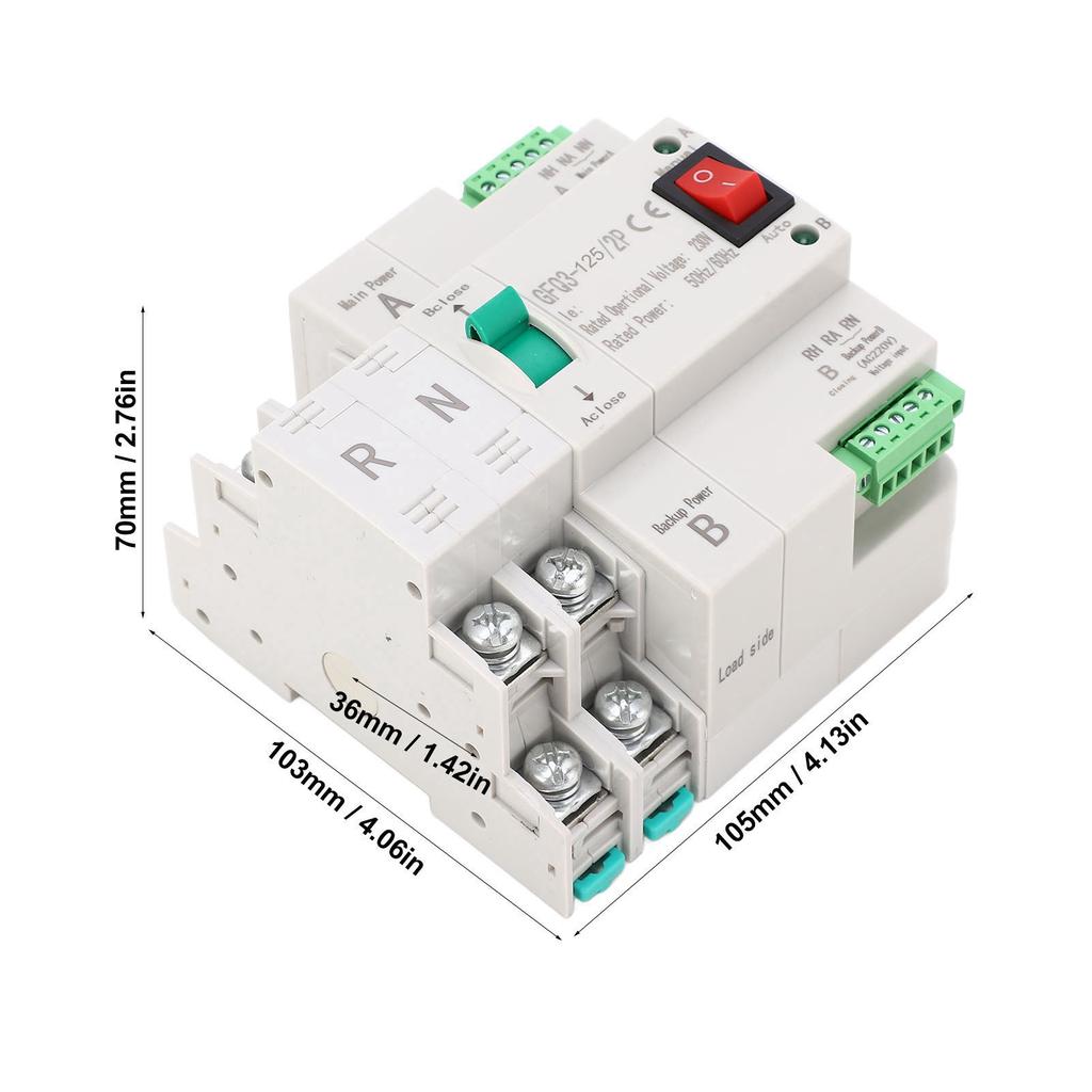 Dual Power Automatic Transfer Switch 2P Snabbväxling PC AC för Home Factory
