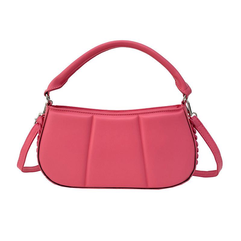 

Stylish Pu Shoulder Bag With Chain Strap And Embossed Pattern For Daily Use рожевий червоний колір