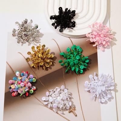 Eye-catching Sequined Flower Earrings and Headwear DIY Accessories